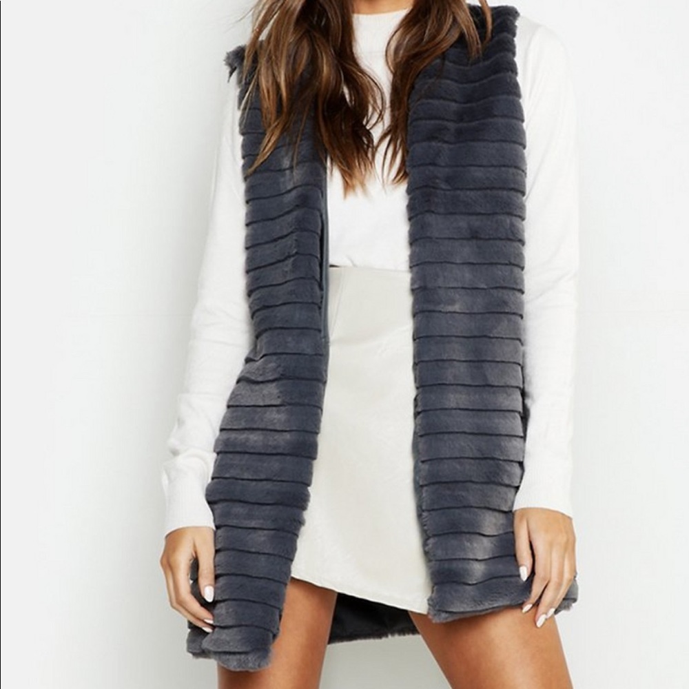 NWT Paneled Faux Fur Gilet
